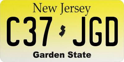 NJ license plate C37JGD