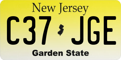 NJ license plate C37JGE