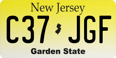 NJ license plate C37JGF