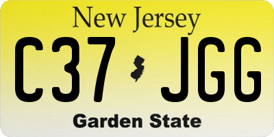 NJ license plate C37JGG