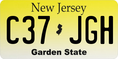 NJ license plate C37JGH