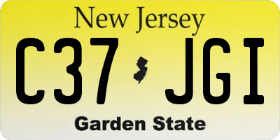 NJ license plate C37JGI