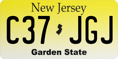 NJ license plate C37JGJ