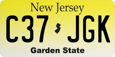 NJ license plate C37JGK