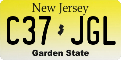 NJ license plate C37JGL