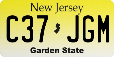NJ license plate C37JGM
