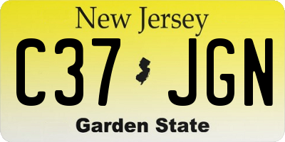 NJ license plate C37JGN