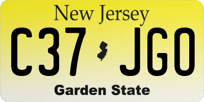 NJ license plate C37JGO