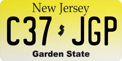 NJ license plate C37JGP