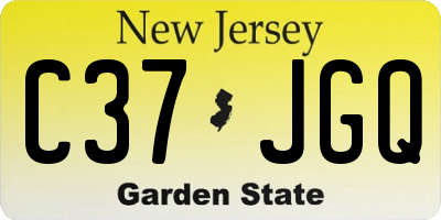 NJ license plate C37JGQ
