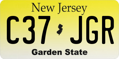NJ license plate C37JGR