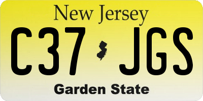 NJ license plate C37JGS