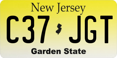 NJ license plate C37JGT