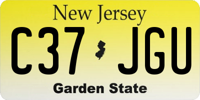 NJ license plate C37JGU