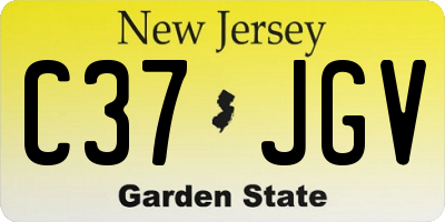 NJ license plate C37JGV