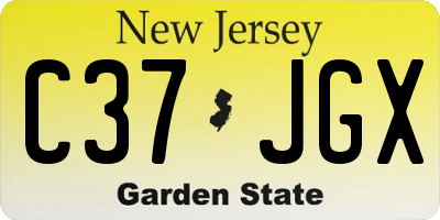 NJ license plate C37JGX