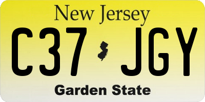 NJ license plate C37JGY