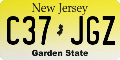 NJ license plate C37JGZ
