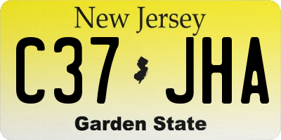 NJ license plate C37JHA