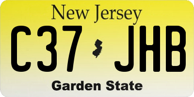 NJ license plate C37JHB