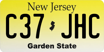 NJ license plate C37JHC