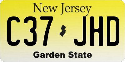 NJ license plate C37JHD