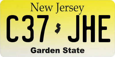 NJ license plate C37JHE