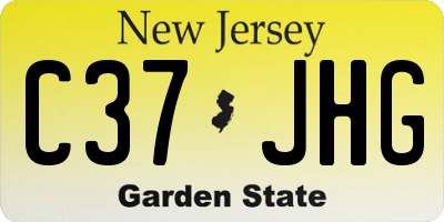 NJ license plate C37JHG