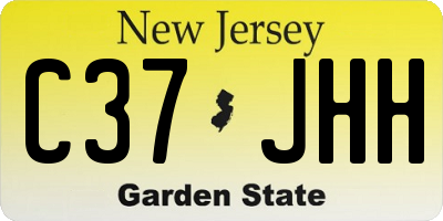 NJ license plate C37JHH