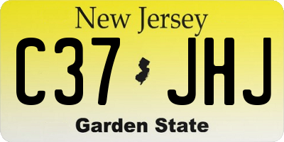 NJ license plate C37JHJ