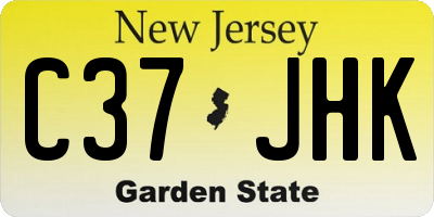 NJ license plate C37JHK