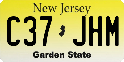NJ license plate C37JHM