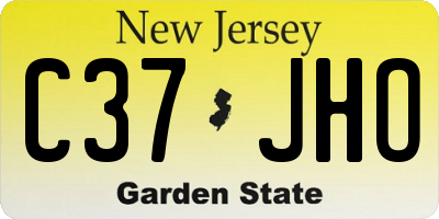 NJ license plate C37JHO