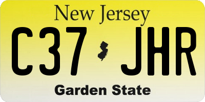 NJ license plate C37JHR