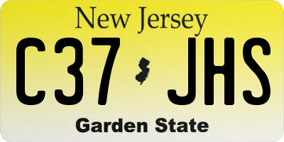 NJ license plate C37JHS