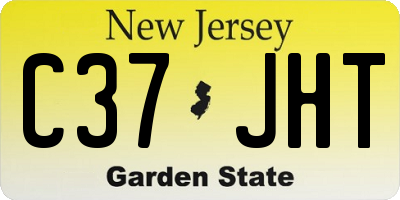 NJ license plate C37JHT