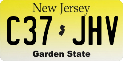 NJ license plate C37JHV