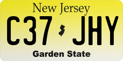 NJ license plate C37JHY