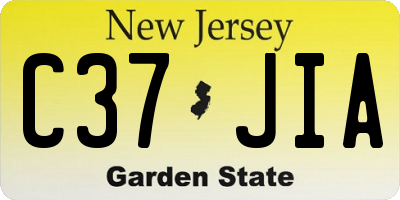 NJ license plate C37JIA