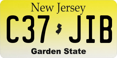NJ license plate C37JIB