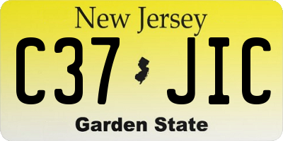 NJ license plate C37JIC
