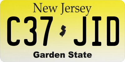 NJ license plate C37JID