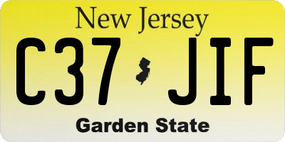 NJ license plate C37JIF