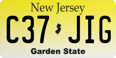 NJ license plate C37JIG