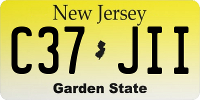 NJ license plate C37JII