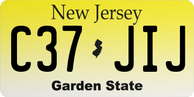 NJ license plate C37JIJ