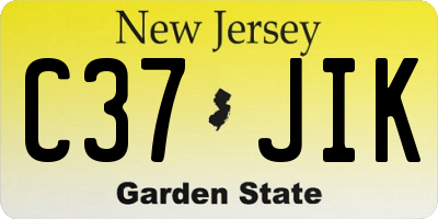 NJ license plate C37JIK