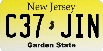 NJ license plate C37JIN