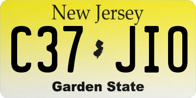NJ license plate C37JIO