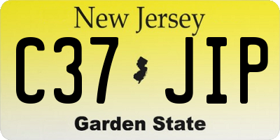 NJ license plate C37JIP